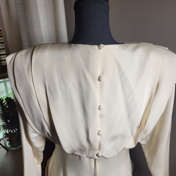 VINTAGE 80'S KEVAN HALL COUTURE SILK AVANT GARDE DRESS - Picture 10 of 12